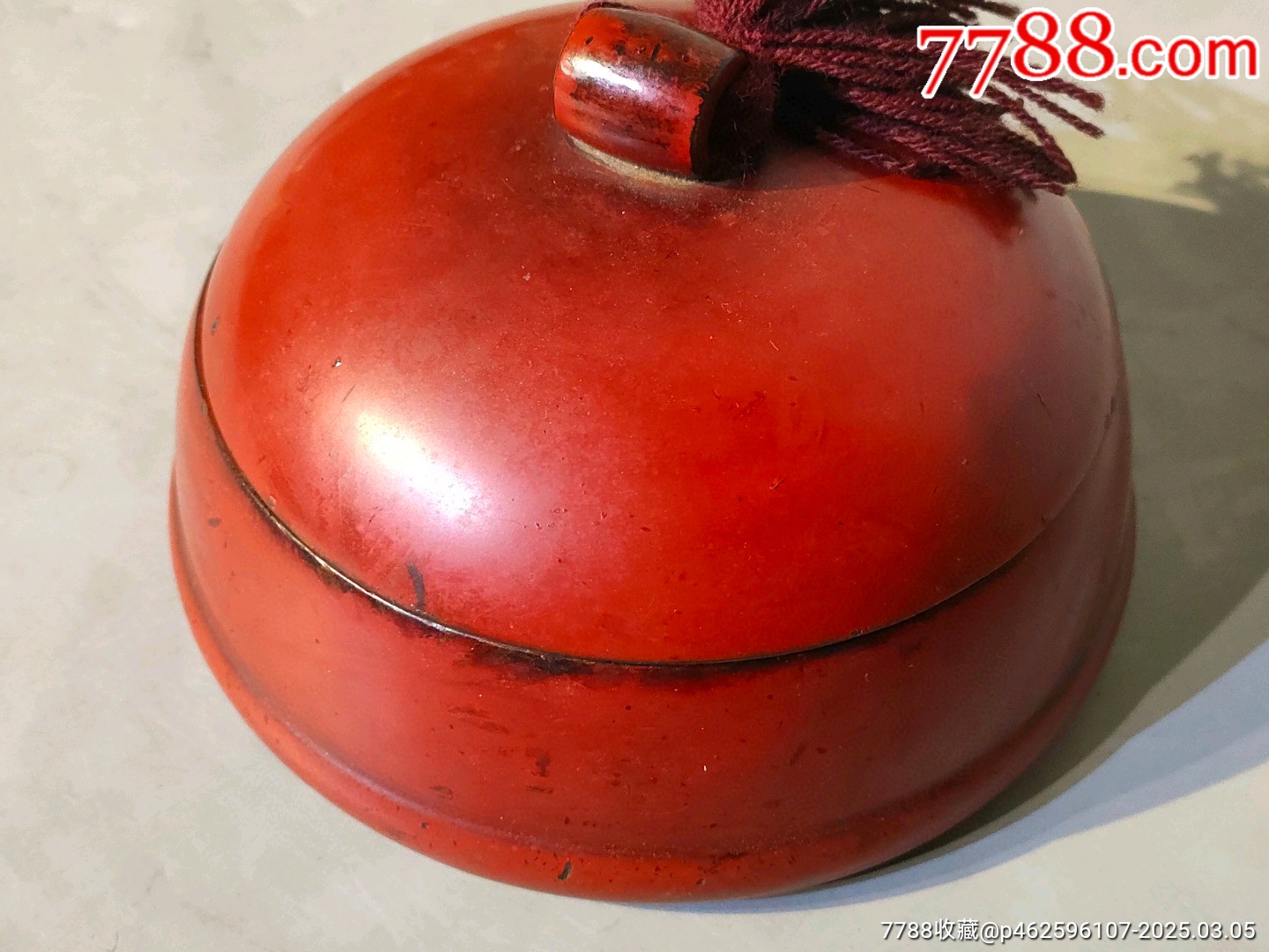 古玩舊藏木胎朱紅漆器朝珠盒_價格4000元【雷雷的店】_第3張_7788收藏__收藏?zé)峋€