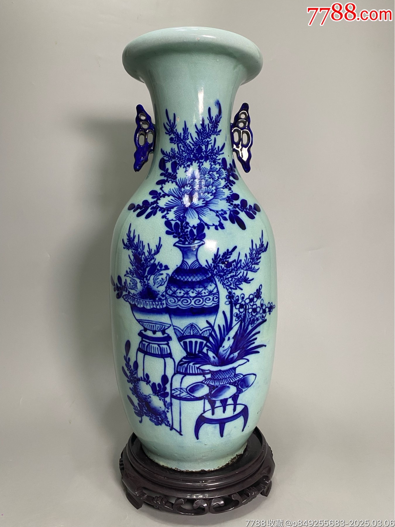 人気ブランドからコーディネートを探す 清代北方青花博古大瓶一只，画工精美，器型沉稳大气，小瑕疵如图 その他