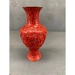 八九十年代福建漆器花瓶一对。木胎。品相如图。一对300元_其他旧漆器_