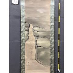田植华江，写意山水中堂《春耕图》国画书法古玩字画装饰挂画。绢本绫裱