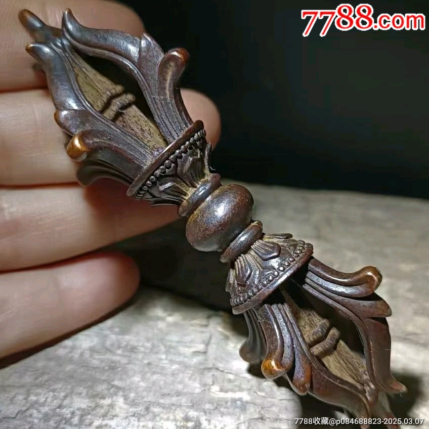 铜器藏式金刚杵摆件密宗法器五股金刚降魔杵-价格:49元-se105515093- 其它佛/道藏品-零售-7788收藏__收藏热线