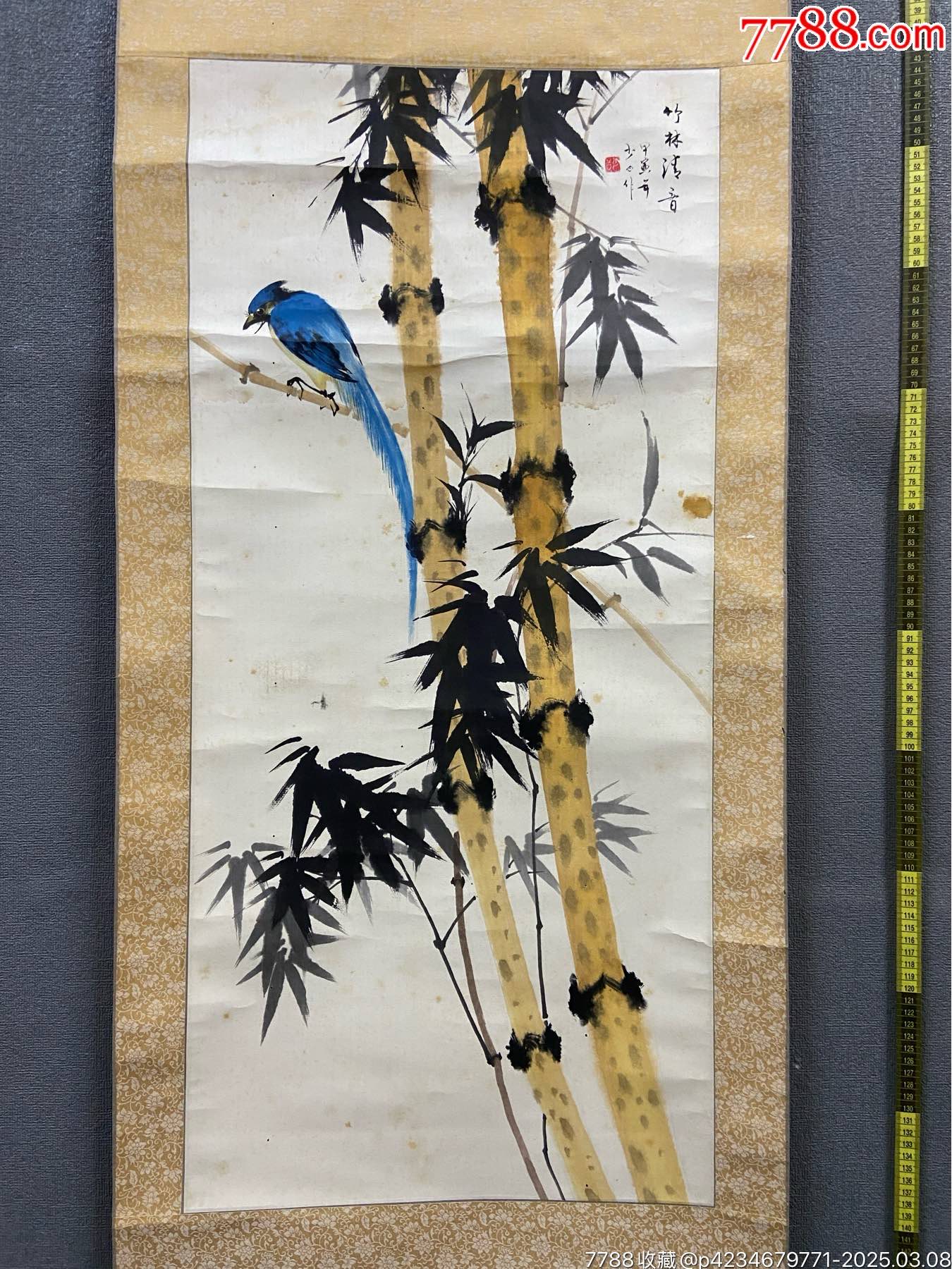 中国書画家劉湘（1963～2020年）氏作花鳥図『春意濃』図 肉筆真作保証表装前 中国書画家劉湘（1963～2020年）氏作花鳥図『春意濃』図 肉筆