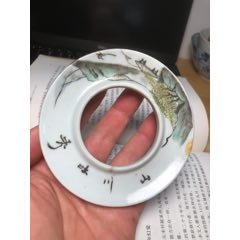 清代淺絳彩山水之間杯托