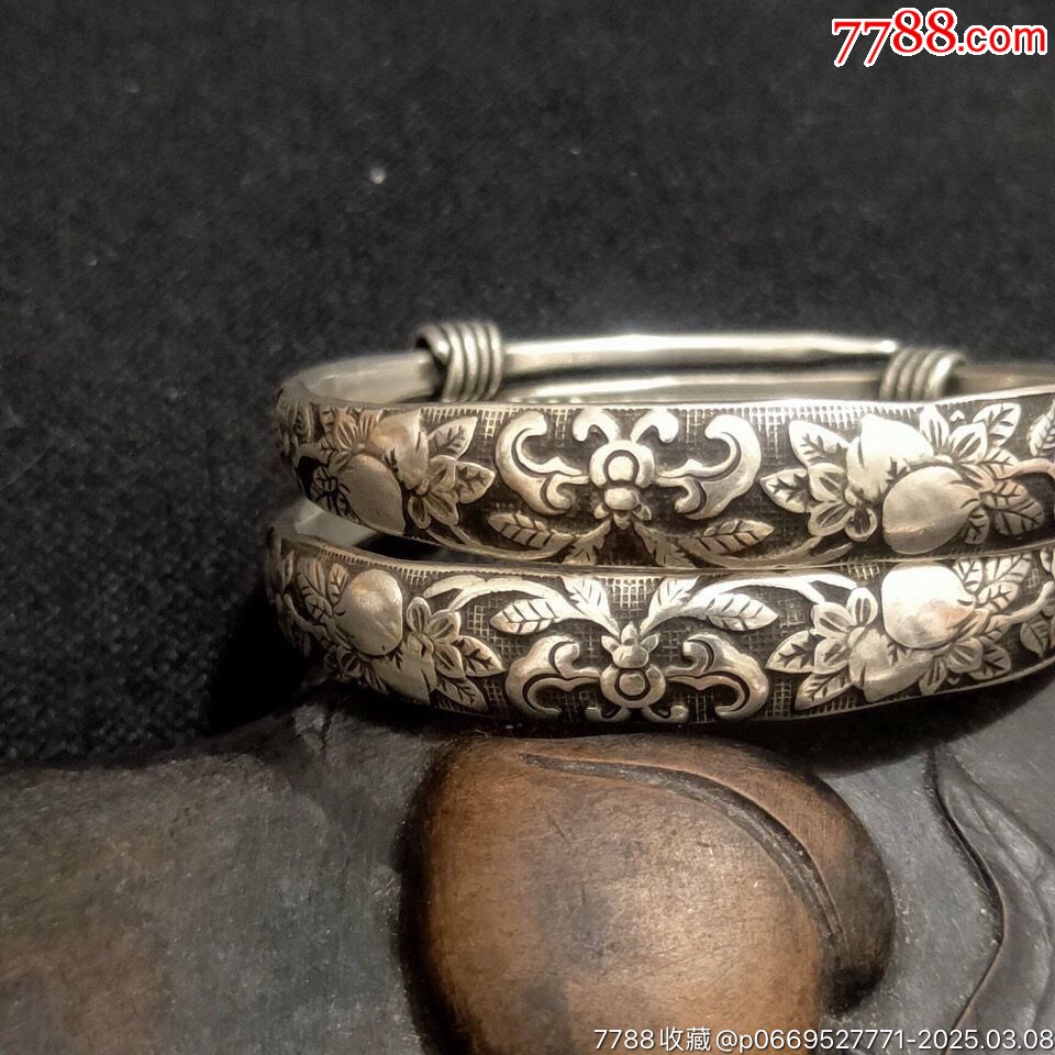 純銀ペンダント。清時代。骨董品。古美術。福寿文。蓮文。希少品。舊家藏出。純銀。 54951916.jpg