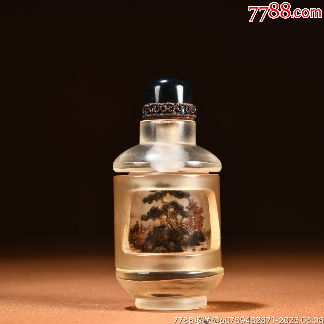 老琉璃转芯山水人物内画鼻烟壶_鼻烟壶_图片鉴赏_收藏价值_7788挂钟收藏