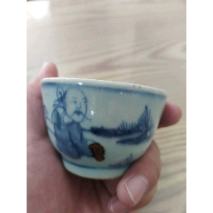 A rare and large Ming-style blue and white moon flask, Qing