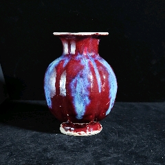 宋鈞窯红釉石榴尊　石榴花瓶 ザクロ　陶芸　骨董品　古美術品 郎窑红窑变釉石榴尊花瓶_红釉瓷_旧书收藏_回收价格_7788书籍