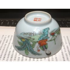 清末民初美品粉彩美人茶圓