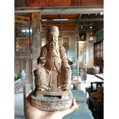 古玩舊藏清代樟木木雕人物_雷雷的店