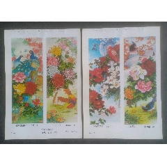 花鳥四條屏(se105752294)_安居收藏店