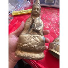 18.5铜观音像底款大明宣德年制_铜像/铜佛像_百姓小店【7788红宝书】