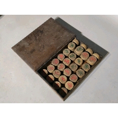清代老木雕象棋一套_雷雷的店