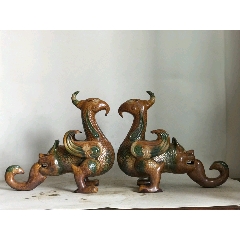 三彩风一对，品相如图，漂亮少见，收藏佳品，喜欢联系(se105817382)
