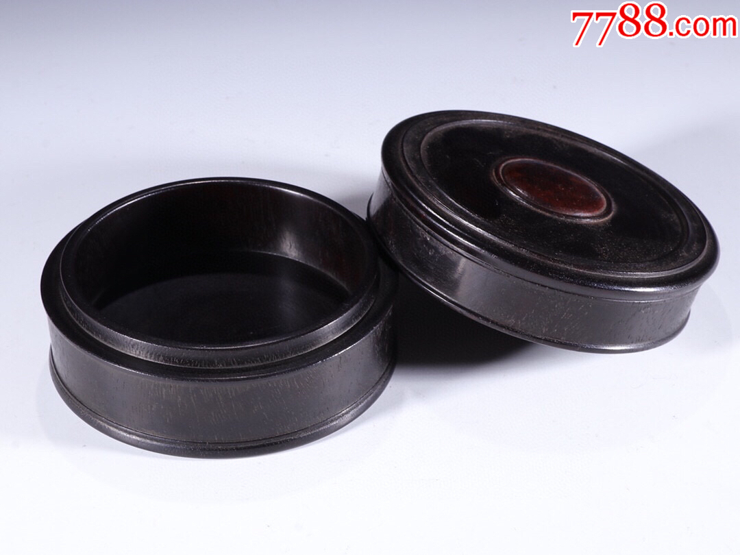 379#藏品晚清小葉紫檀木蓋盒口徑10.5cm內(nèi)徑8.2cm高5.4cm_價格3456元【呈祥書畫苑】_第4張_7788收藏__收藏?zé)峋€