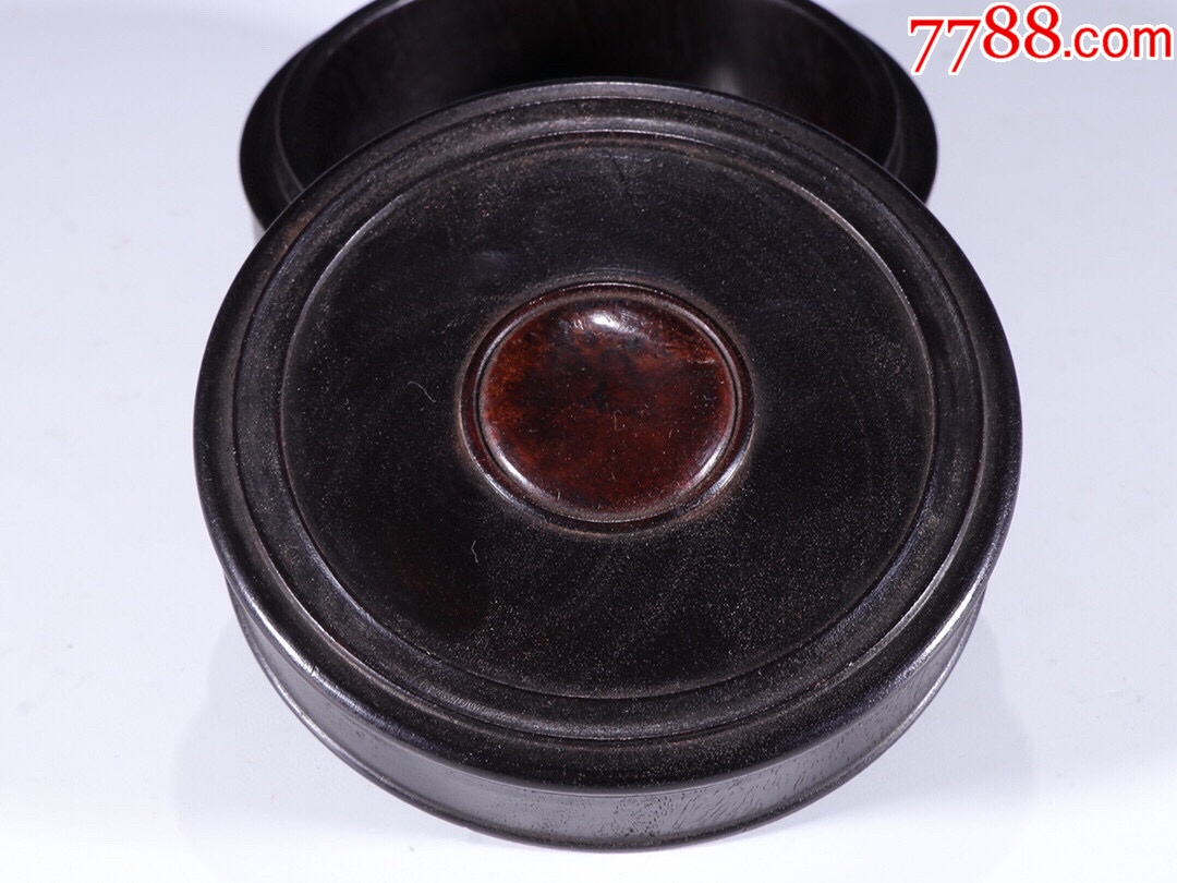 379#藏品晚清小葉紫檀木蓋盒口徑10.5cm內(nèi)徑8.2cm高5.4cm_價格3456元【呈祥書畫苑】_第6張_7788收藏__收藏?zé)峋€