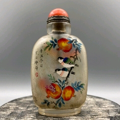 最旬トレンドパンツ 琉璃内画鼻烟壶：-鼻烟壶-7788红宝书 工芸品