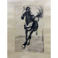 徐悲鸿，七十年代朵云轩木板水印《奔马图》国画书法古玩字画。纸