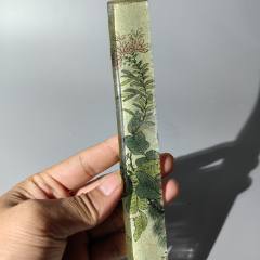 民國琉璃花卉鎮(zhèn)尺包老老琉璃牌子掛墜把件帶板扳指飾品盤子筆_清茗敘瓷丶