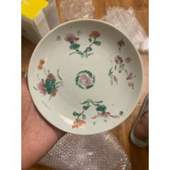 清末民初四季花卉壽桃盤(pán)一個(gè)直徑13厘米盤(pán)口幾處輕微螞蟻咬其余全美品(se105933049)