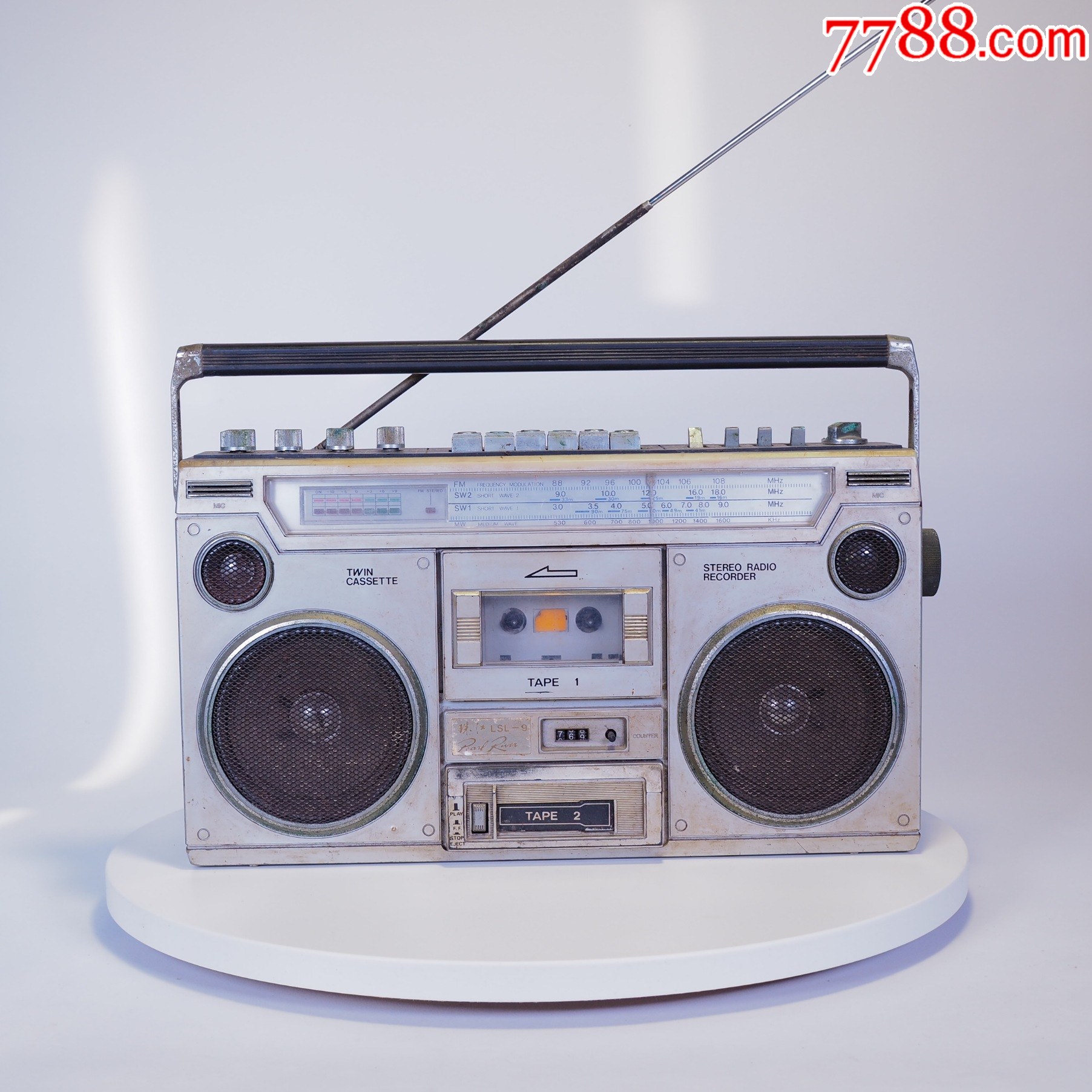 怀旧老物件80年代珠江牌收录机卡带磁带录音机收音机故障摆件文旅_三用