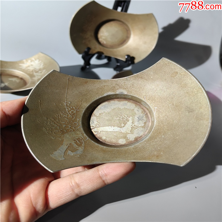 民國鋌形梅蘭竹菊松錫杯托一套包老錫器錫壺錫爐錫盤錫罐錫盒_價(jià)格650元【清茗敘瓷丶】_第3張_7788收藏__收藏?zé)峋€