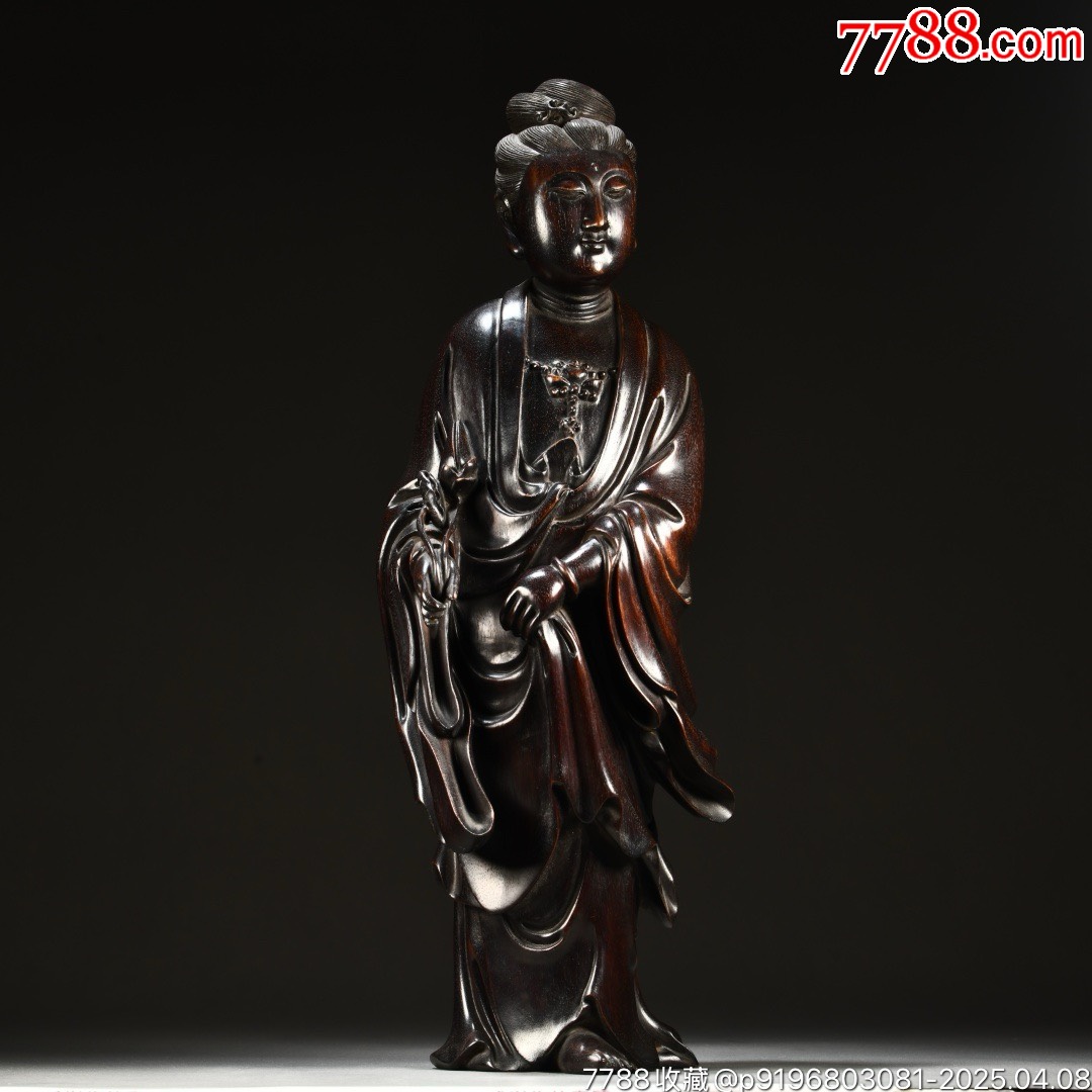 清代紫檀雕观音摆件-价格:5000元-se106062500-木佛像/人像-零售-7788