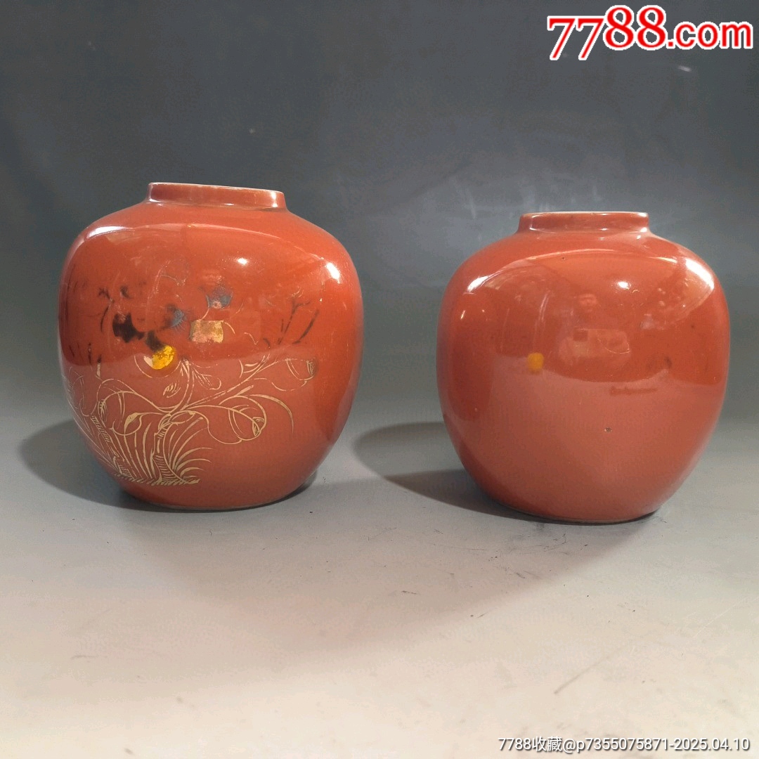 旧家蔵出　清国時代　陶器　手作り乾隆御製　紀紅釉描金千寿鹿頭尊壺 お皿 置物 旧家蔵出 清国時代 陶器 手作り乾隆御製 紀紅釉描金千寿鹿頭尊
