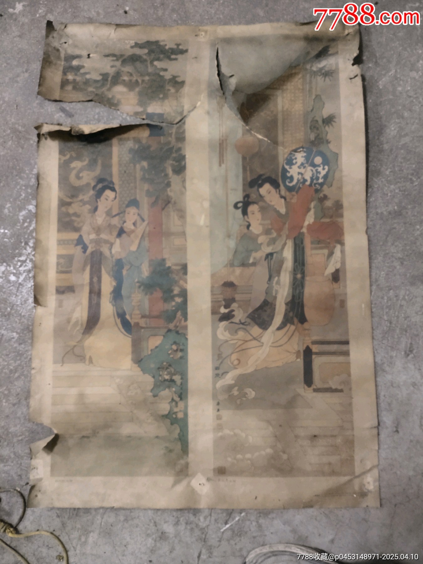 古代仕女屏四條屏年畫(huà)，_價(jià)格50元【聚鑫院】_第3張_7788收藏__收藏?zé)峋€