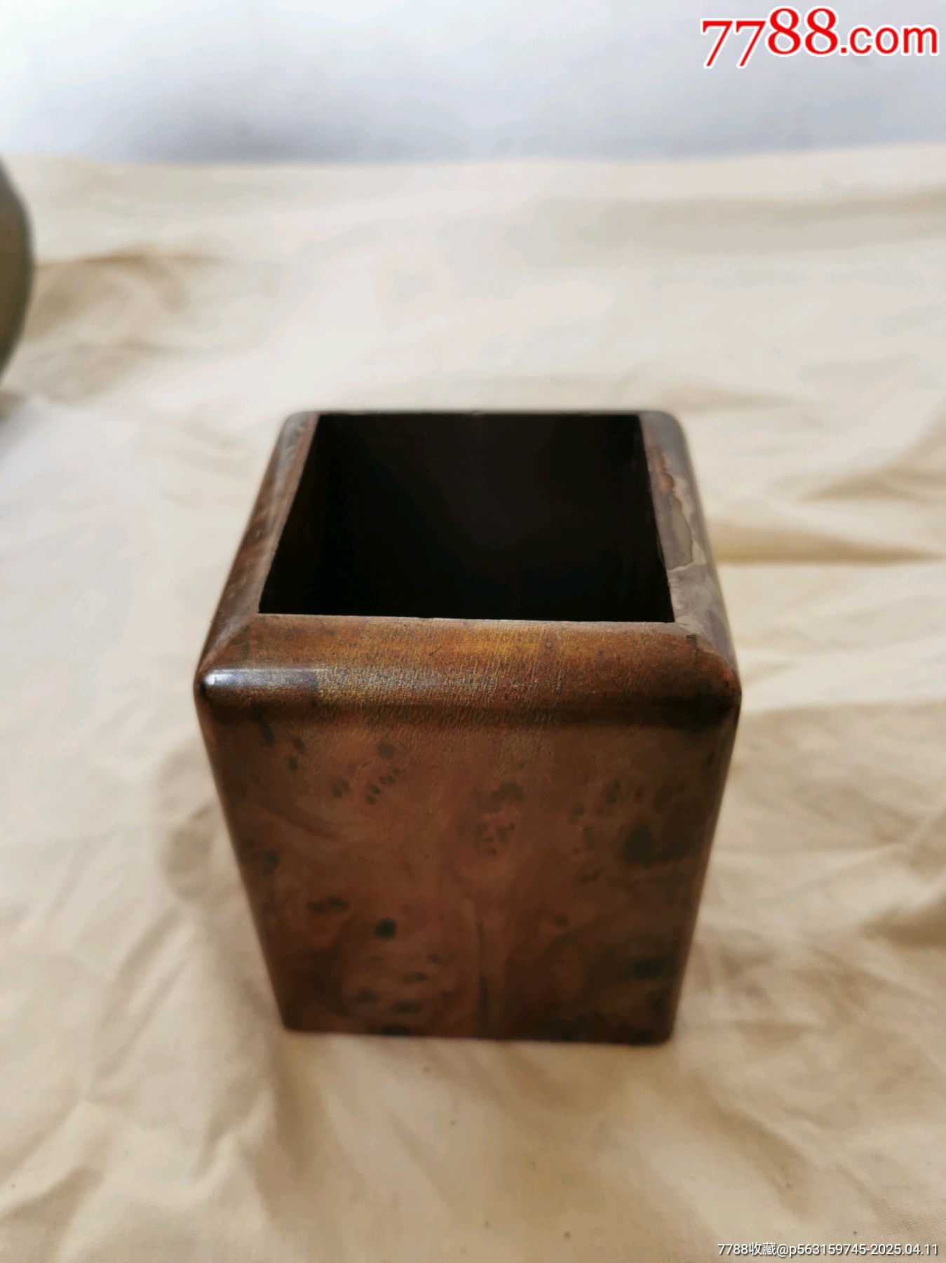木笔筒，尺寸如图_其他木制用品_图片价值_收藏交易_7788小人书