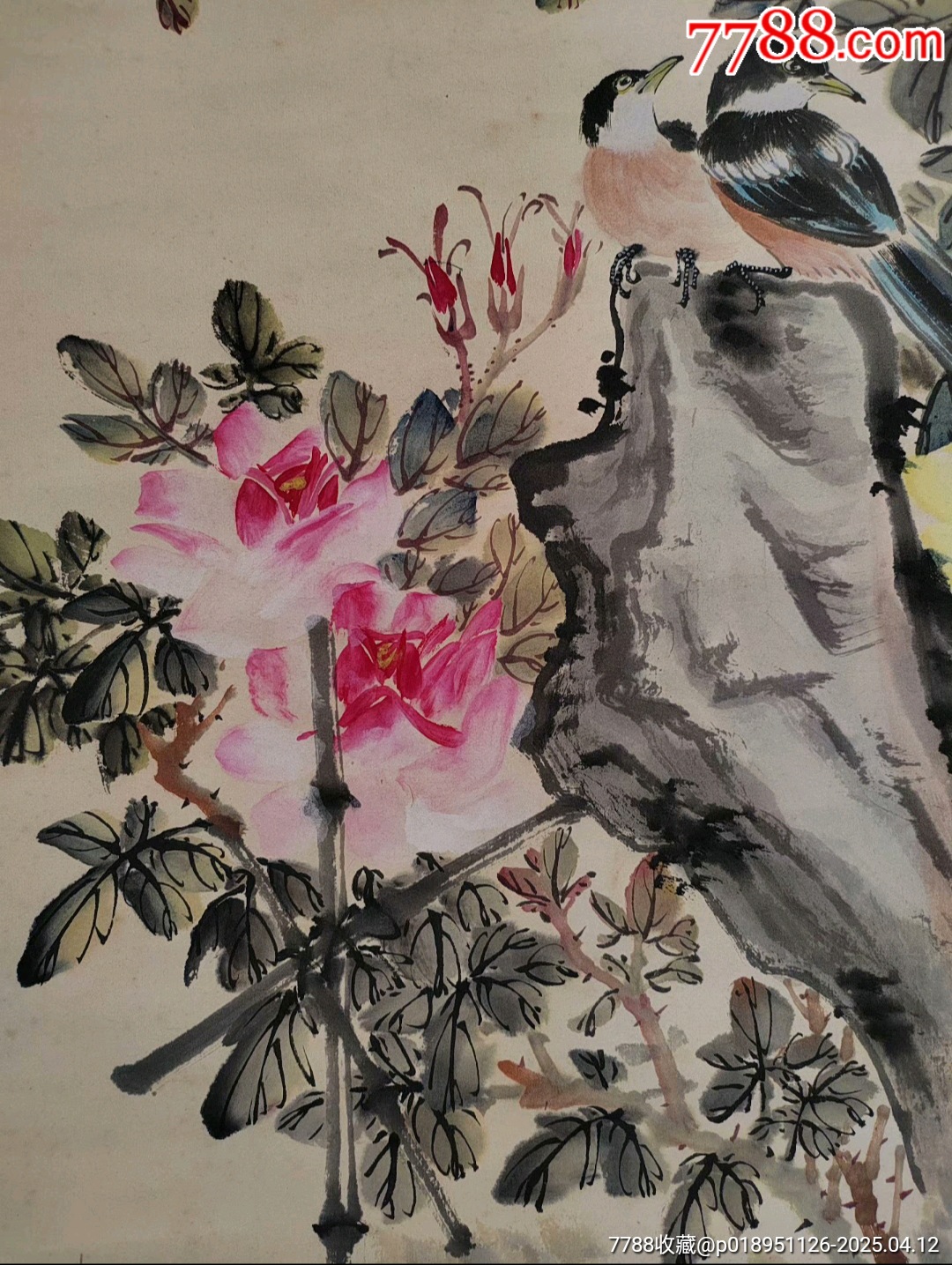 中国手絵畫 花