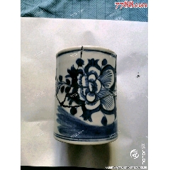 清康熙青花折沿鱼化龙盘_青花瓷_聚真典藏【7788旧书网】