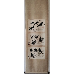 曾爽文，中国台湾画家《五清图》国画书法古玩字画装饰挂画。绢本