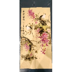 曾爽文，中国台湾画家《五清图》国画书法古玩字画装饰挂画。绢本