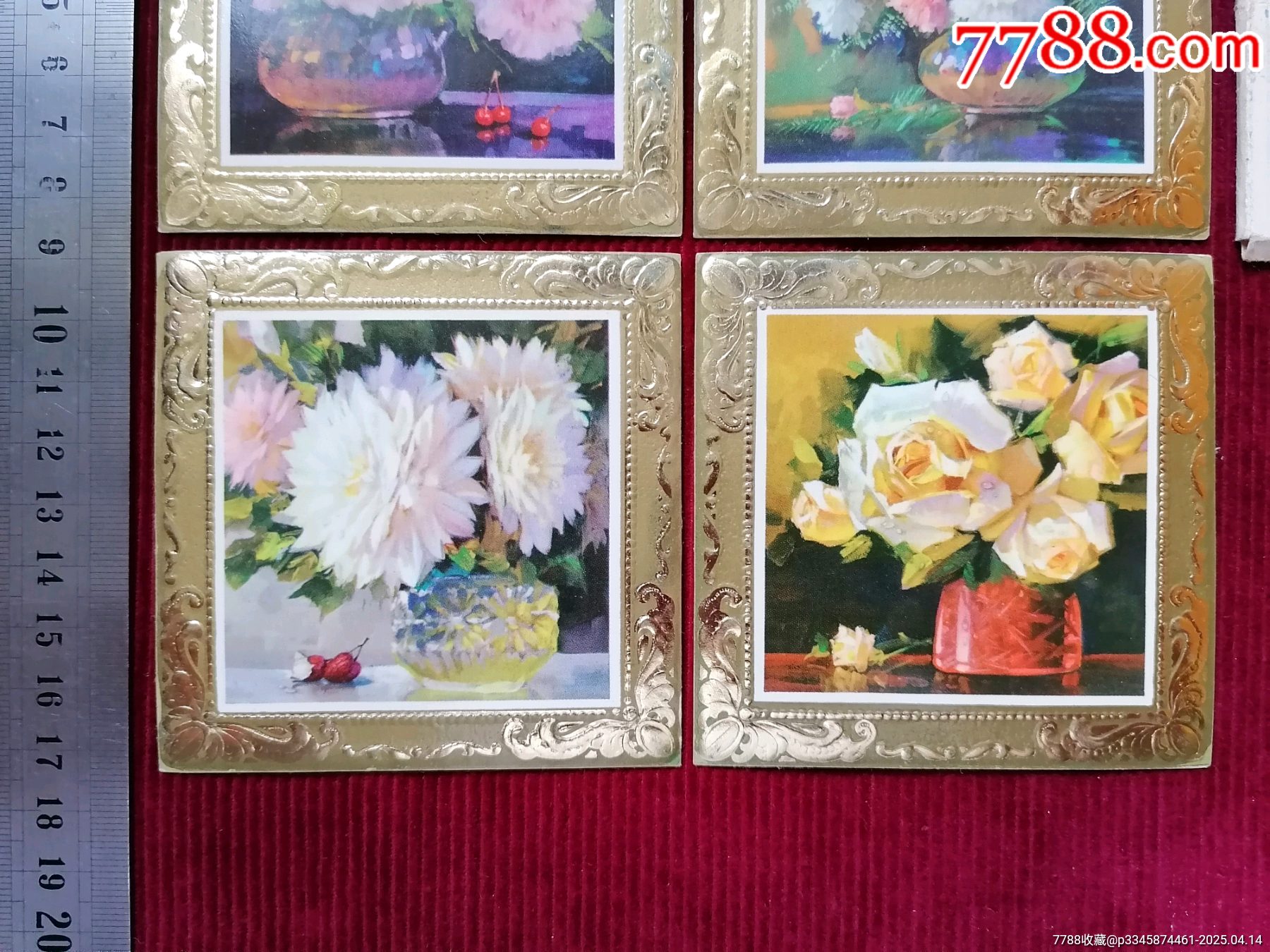 78年／絨畫／年歷片【瓶花】～4張／連封套_價格39.99元【斯求之家】_第5張_7788收藏__收藏?zé)峋€