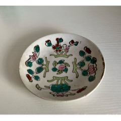 晚清民國(guó)時(shí)期粉彩花卉盤（包郵）(se106172318)_榛子老貨