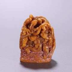 田黄石太师少师钮印章-寿山石印-7788旧书网 田黄石太师少师钮印章-寿山石印-7788旧书网
