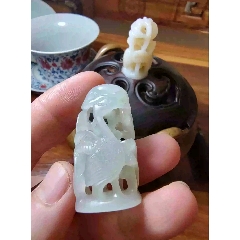 古玩舊藏和田玉鏤雕玉爐頂_雷雷的店