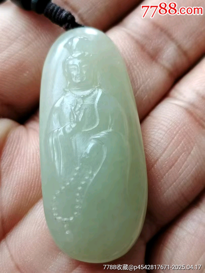 全品和田青白玉观音挂件_和田玉_古玩于的店【7788红宝书】