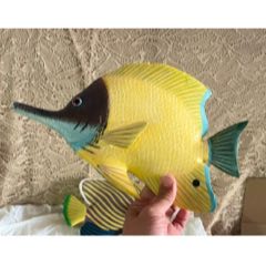 20250305J52早期木雕彩繪海水魚一組3個(gè)_遼南博雅齋