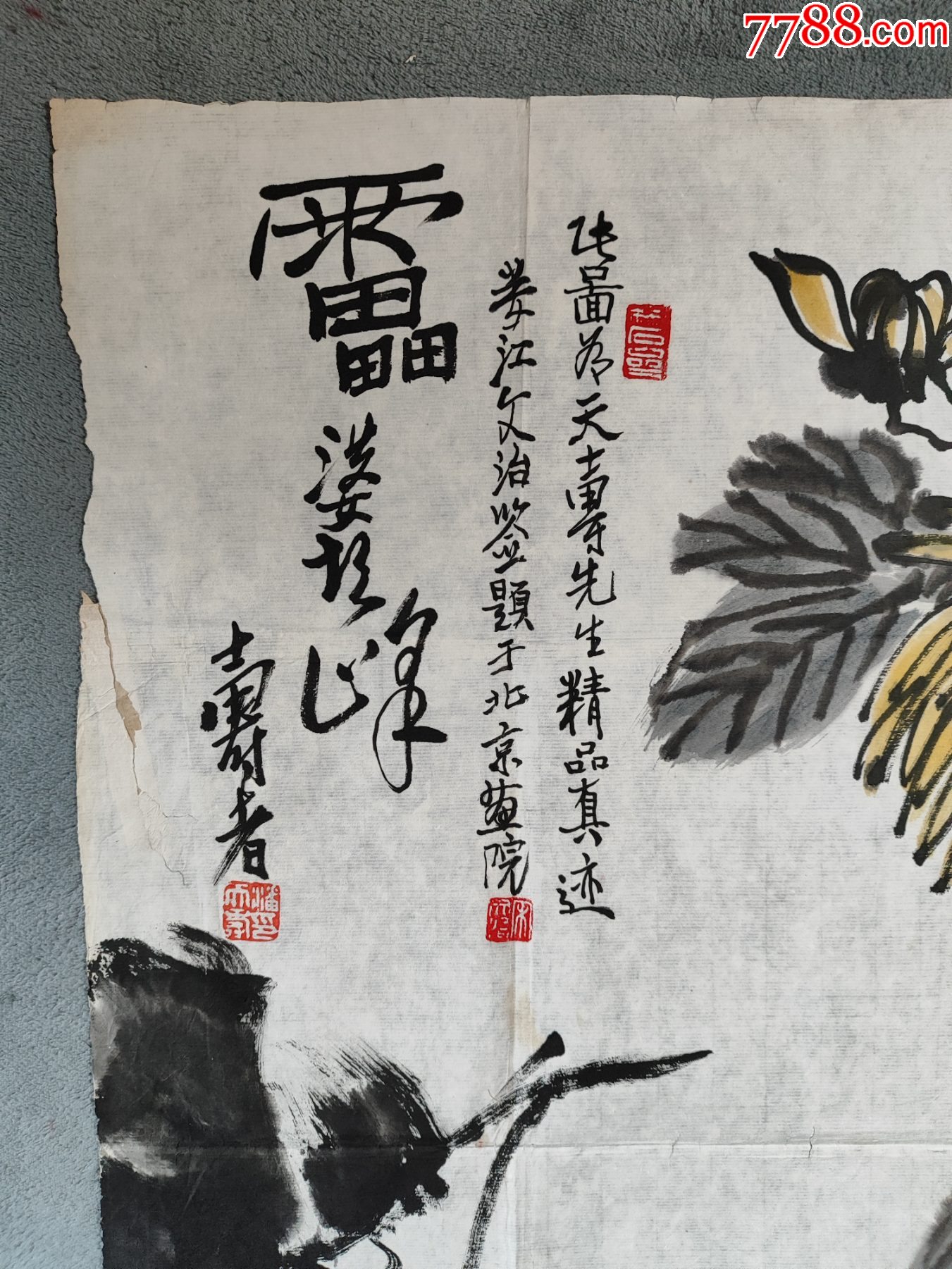 B44744號國畫寫意花卉菊花葫蘆68×45cm作者：潘天壽_價格38900元【呈祥書畫苑】_第8張_7788收藏__收藏熱線
