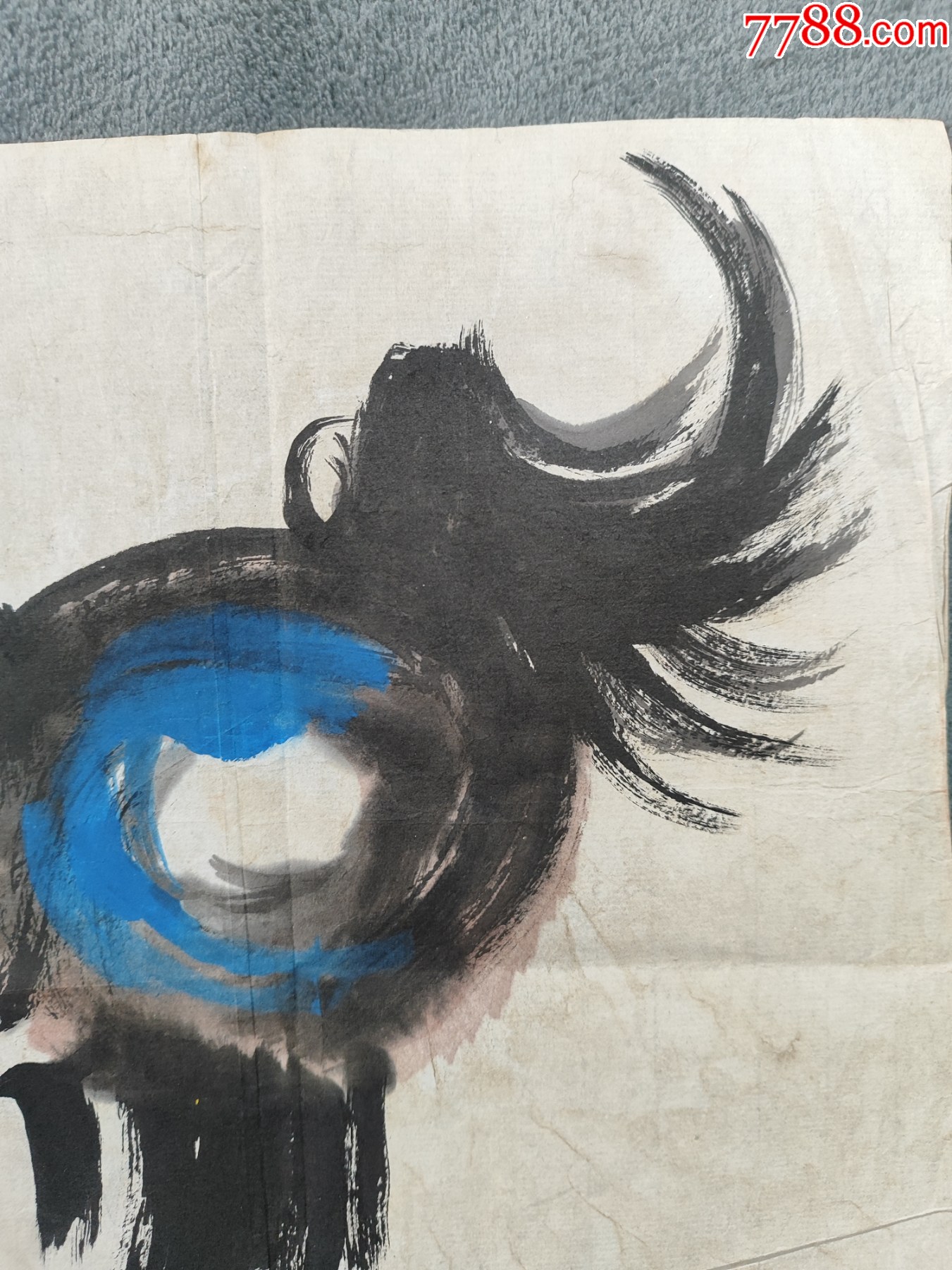B44771號(hào)國畫漫畫寫意動(dòng)物生肖馬立馬圖48×34cm作者：韓美林_價(jià)格28900元【呈祥書畫苑】_第6張_7788收藏__收藏?zé)峋€