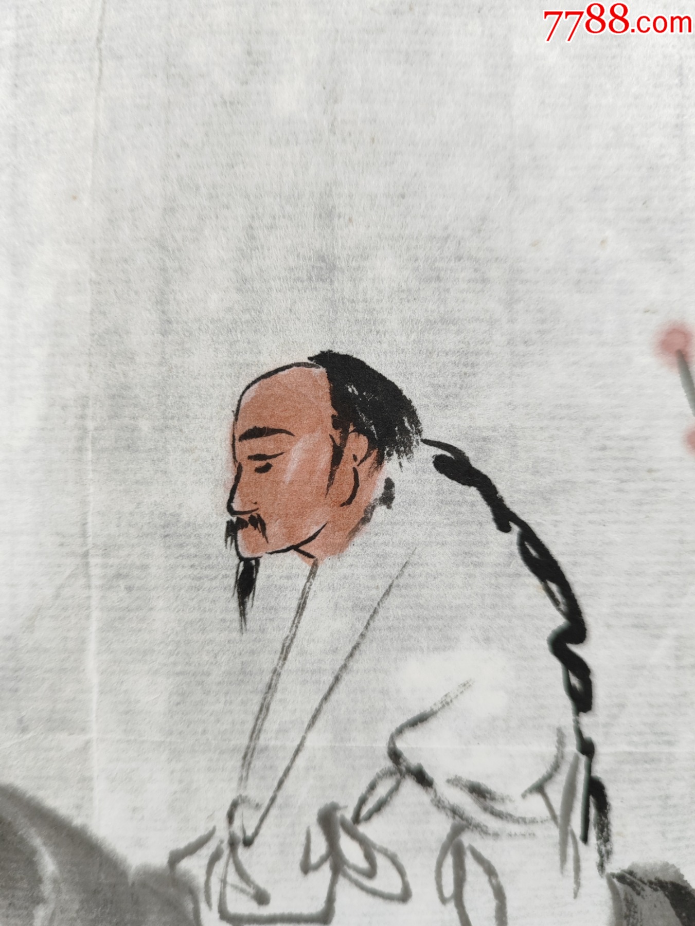 B44787號國畫寫意人物鄭板橋騎驢圖39×30cm作者：亞明_價格5890元【呈祥書畫苑】_第4張_7788收藏__收藏?zé)峋€
