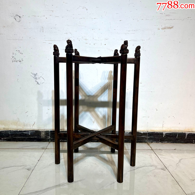 老黄花梨家具清代黄花梨海黄博古架书架脸盆架古代艺术品明清家具-价格:5600元-se106252476-木架/博古架-零售-7788收藏__收藏热线