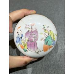 中国 民国期 粉彩花鳥紋茶入 小壺 天津豫盛號出品 送料込み0926