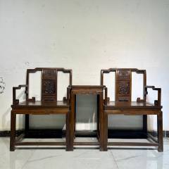 老黄花梨家具古董老黄花梨官帽椅清代黄花梨海黄油梨太师椅宝座椅-木椅