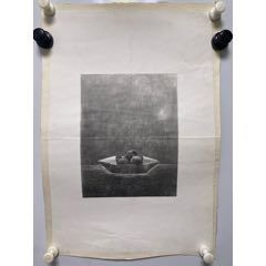 木刻版画古元《喜鹊》（手工拓制，尺寸6cm*6cm）_版画原作_爱莲