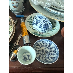 清康熙嬰戲人物杯碟套