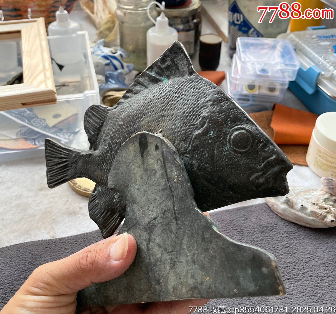 20240710J5212斤多的魚形銅書擋擺件重量：1070克_價(jià)格280元【遼南博雅齋】_第3張_7788收藏__收藏?zé)峋€
