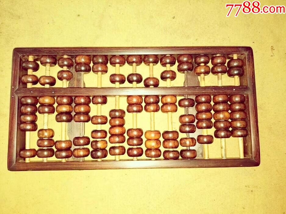 正宗海南黄花梨紫油梨木料，解放初期十三档老算盘【318】_算盘_