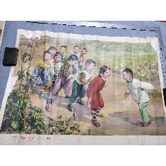 1956年，李慕白繪，老鷹捉小雞年畫(huà)。52/38-￥1,000 元_宣傳畫(huà)_7788網(wǎng)